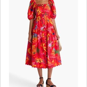 Farm Rio Swiss dot cotton midi dress